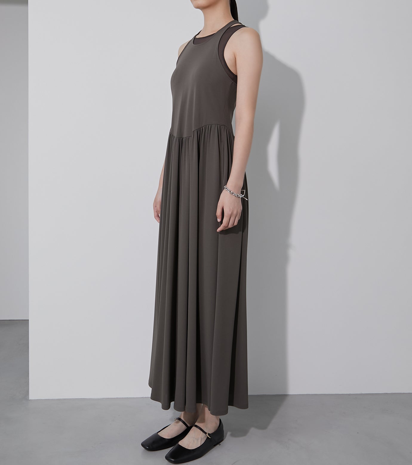 Sheer Layerd Jersey Dress