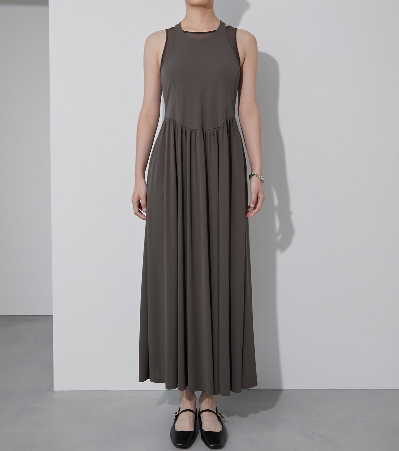 Sheer Layerd Jersey Dress