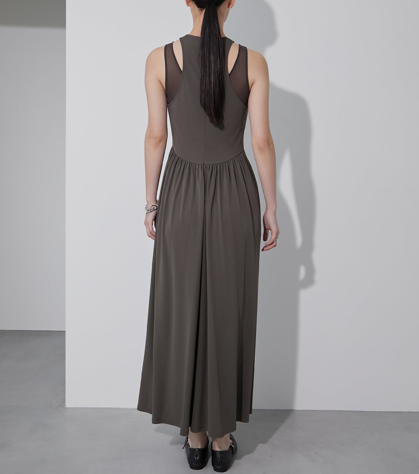 Sheer Layerd Jersey Dress