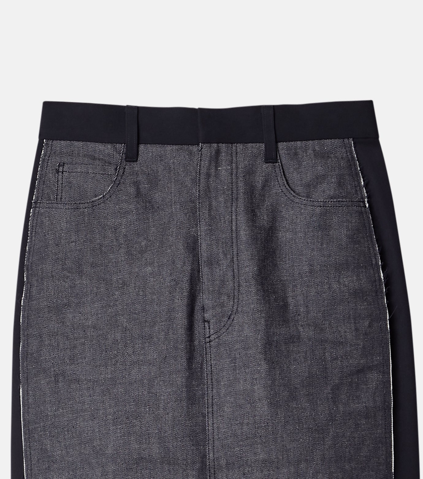 Two-tone Raw Denim Skirt