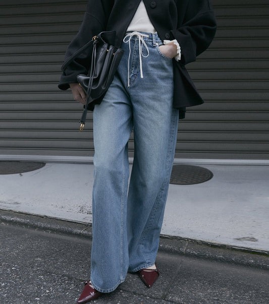 Drawstring Baggy Jeans