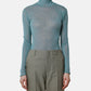 Wool Sheer Turtleneck Knit Tops