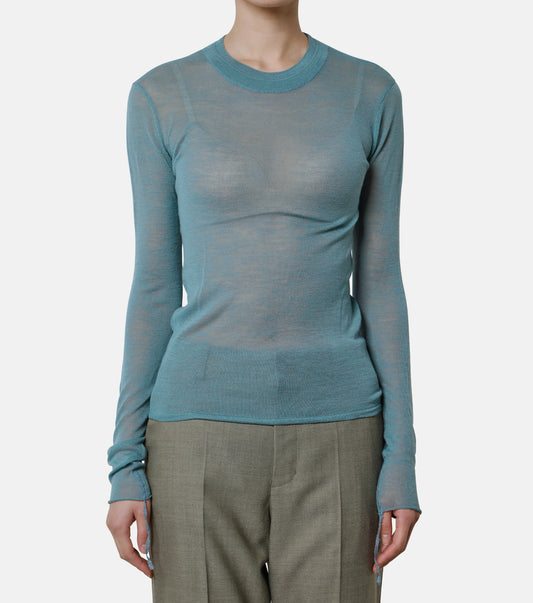 Wool Sheer Knit Tops