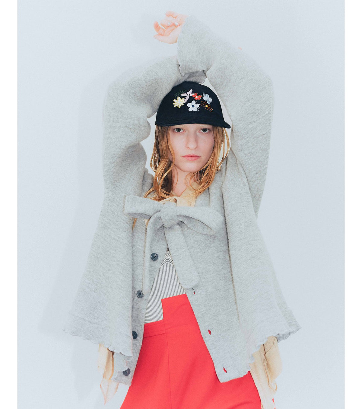 Bow Tie Cardigan Grey