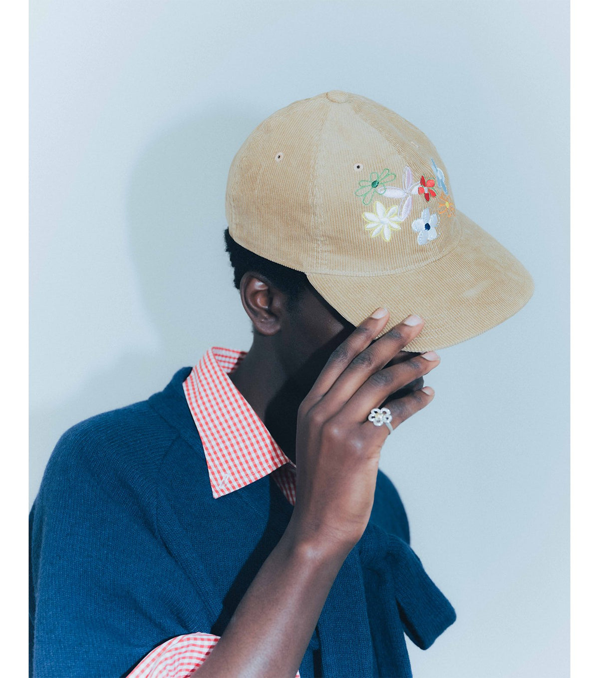 Multi Flower corduroy Cap
