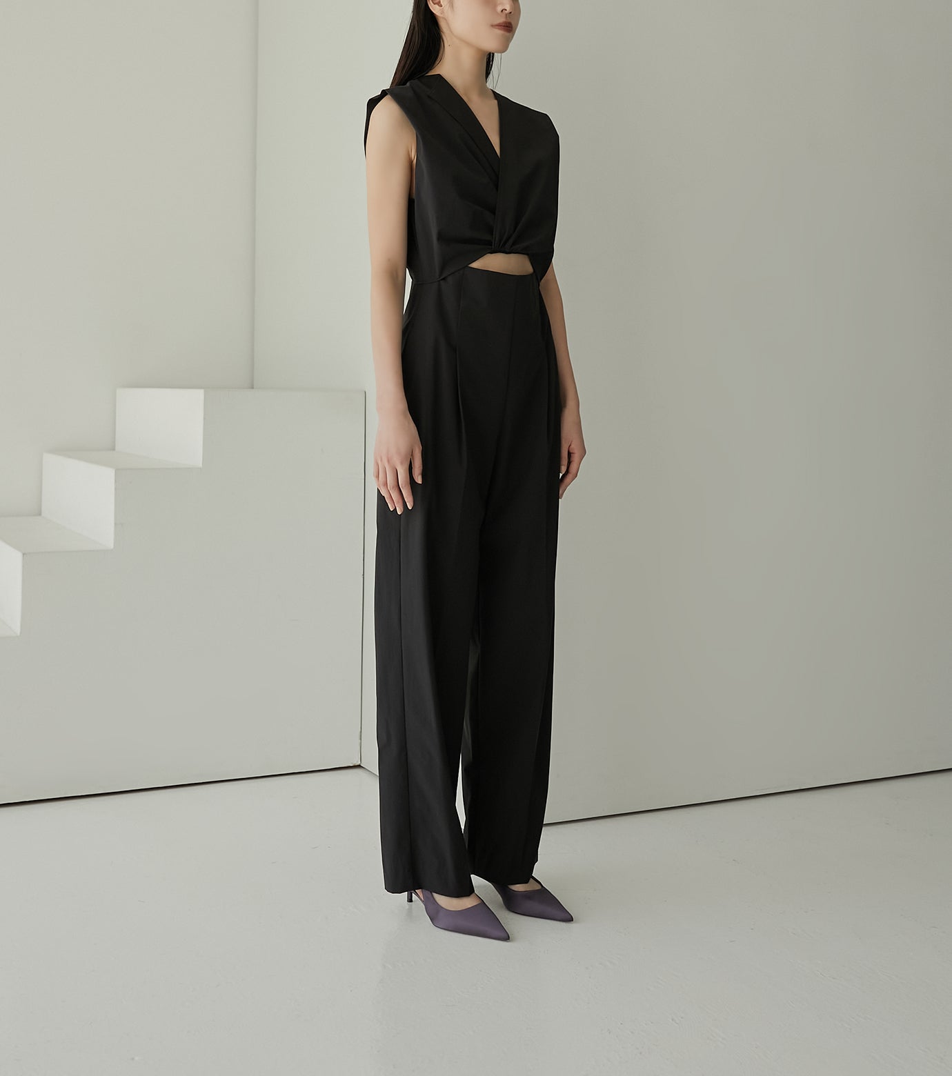 【LE CIEL BLEU】Front Twisted Jumpsuit Front Twist Jumpsuit – RESTIR