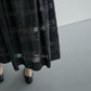 Checkered Lace Jacquard Tuck Skirt