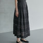 Checkered Lace Jacquard Tuck Skirt