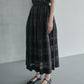 Checkered Lace Jacquard Tuck Skirt