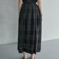 Checkered Lace Jacquard Tuck Skirt