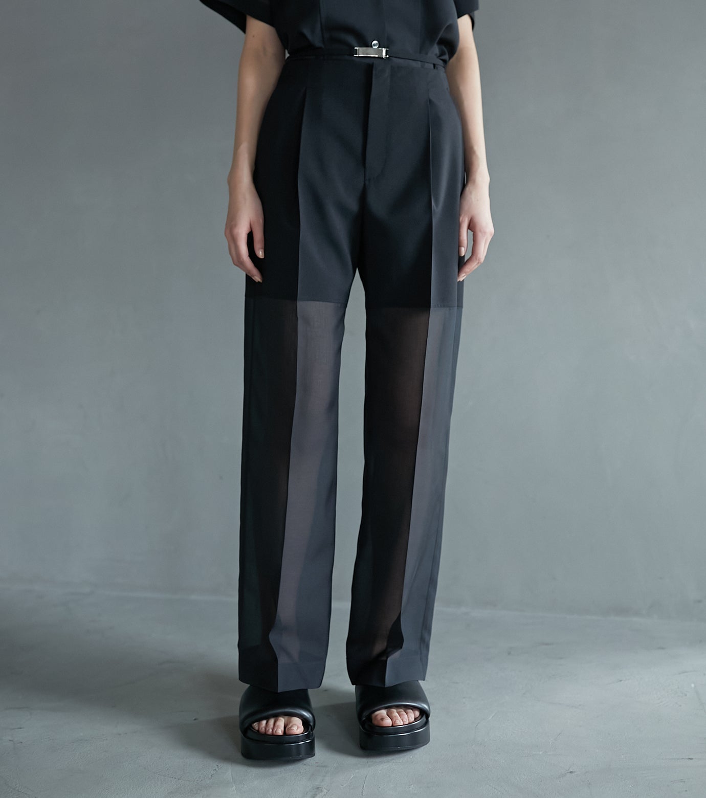 Sheer Combo Straight Pants