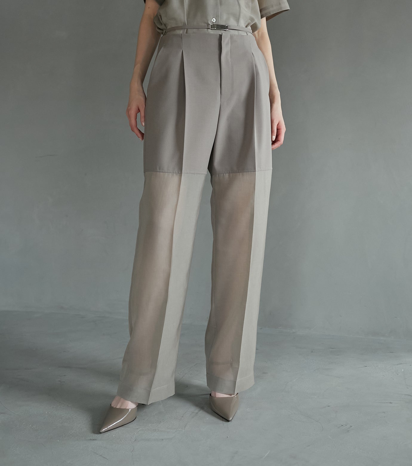 Sheer Combo Straight Pants