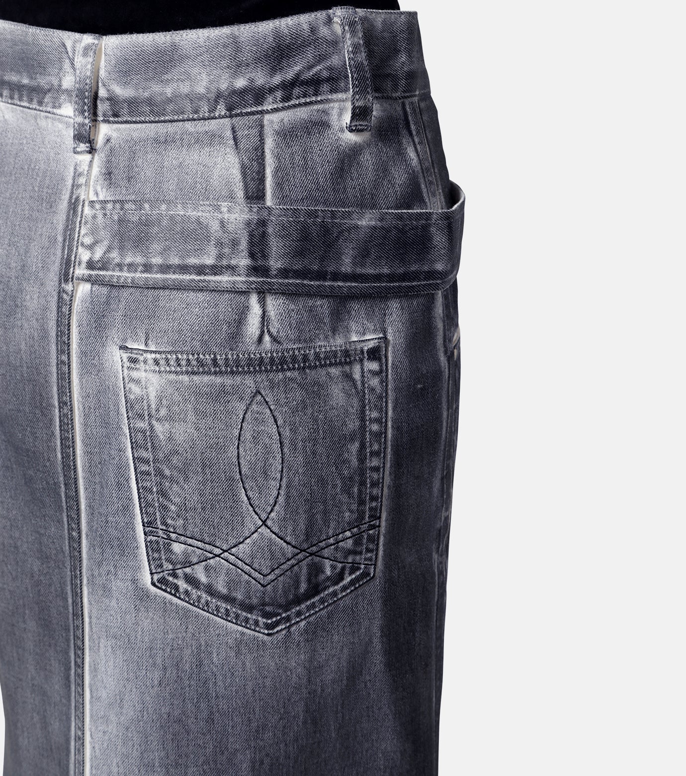 RENE Droopits Belt Denim Skirt