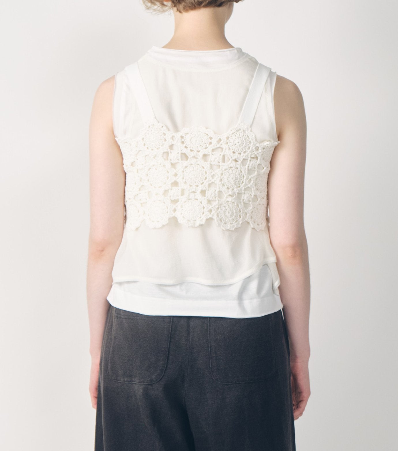Hand-Crocheted Floral Motif Vest