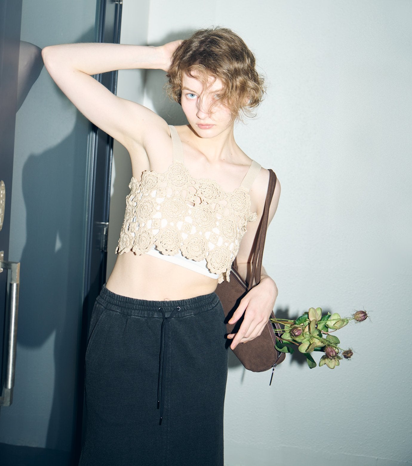 Hand-Crocheted Floral Motif Vest