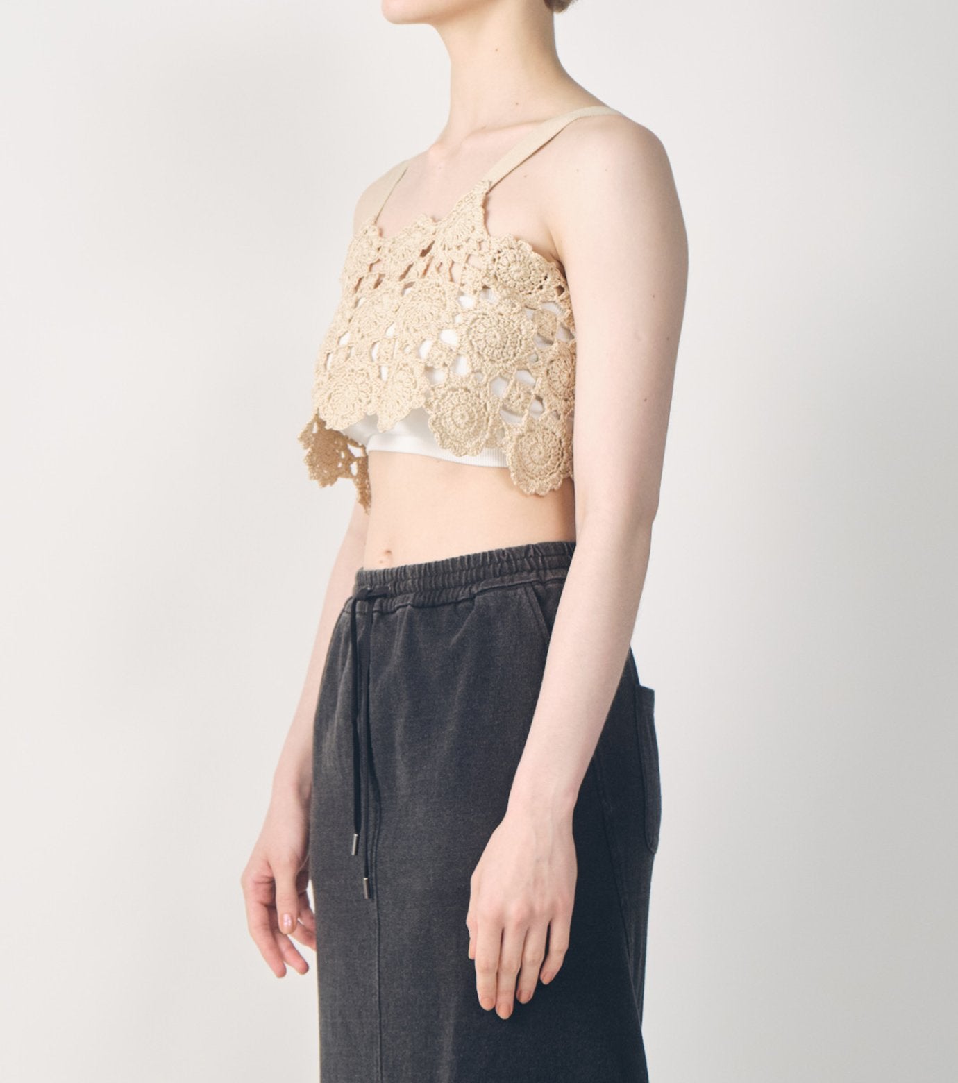 Hand-Crocheted Floral Motif Vest
