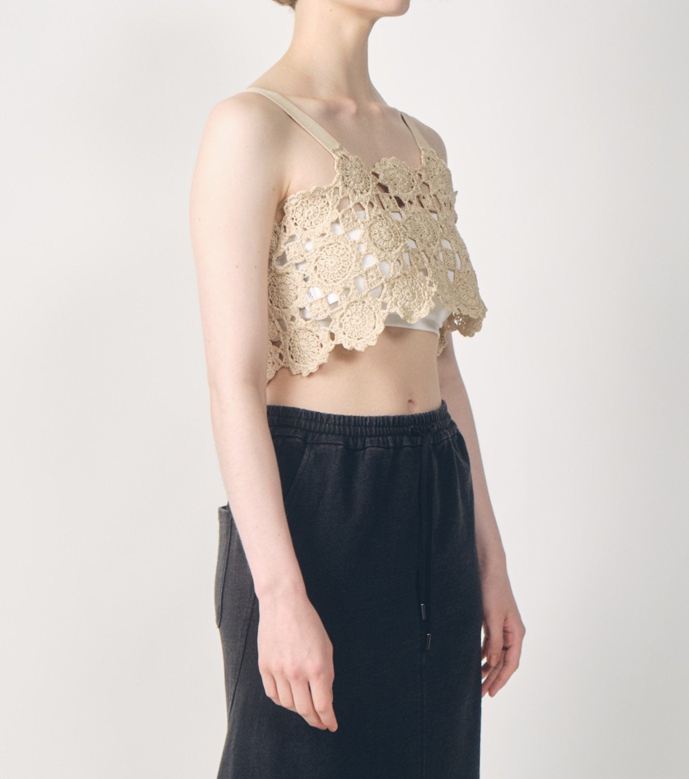 Hand-Crocheted Floral Motif Vest