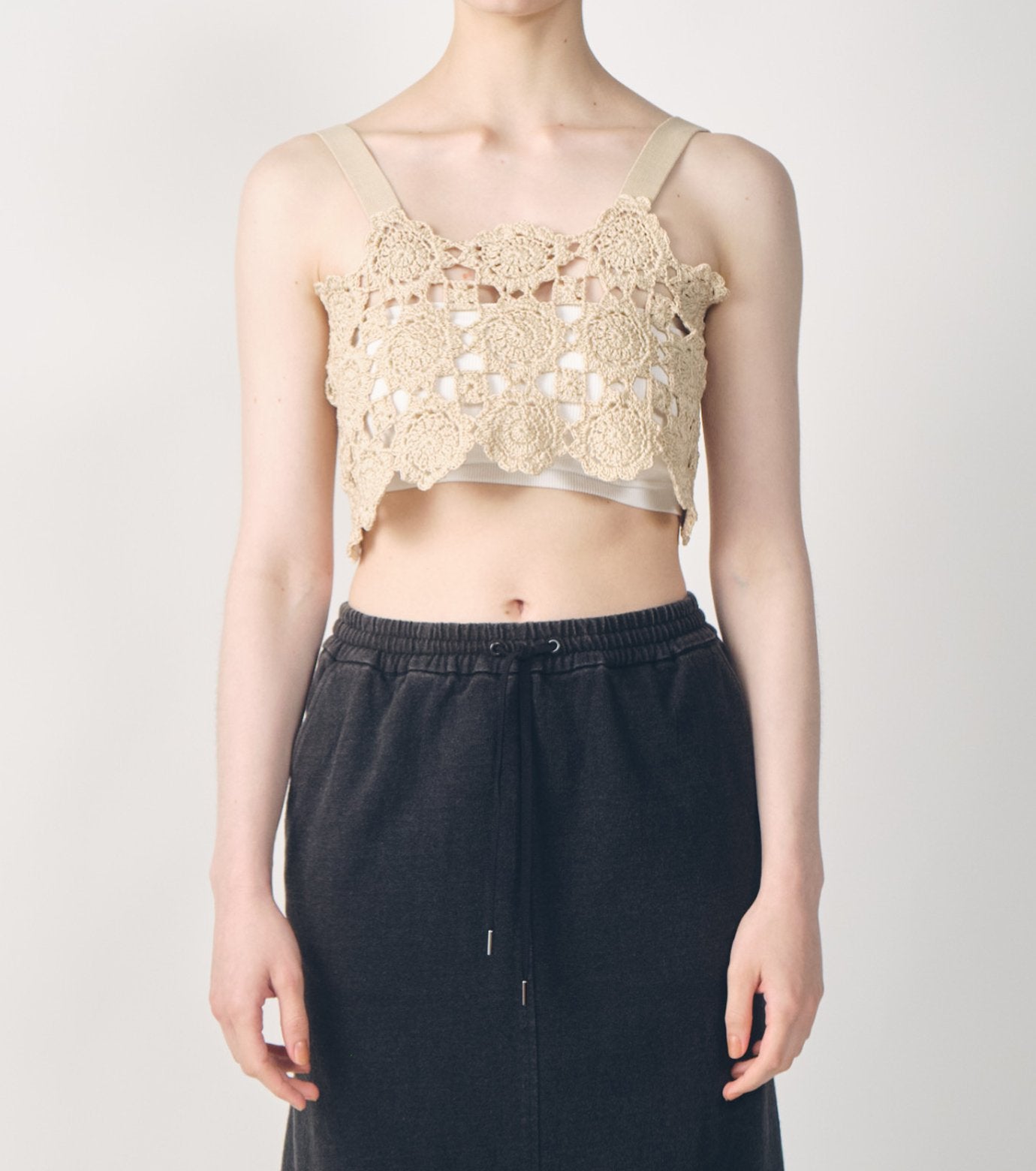 Hand-Crocheted Floral Motif Vest