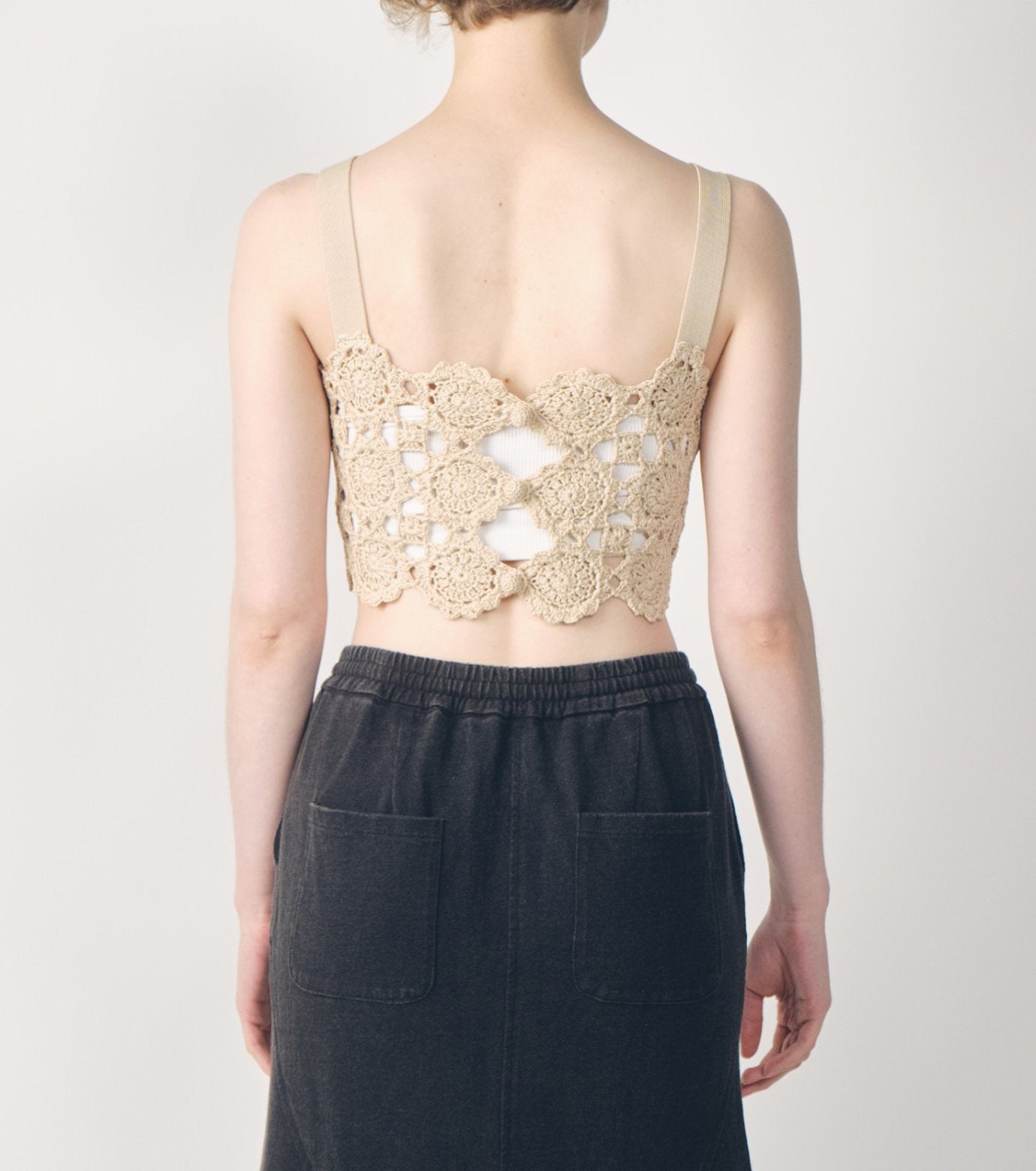 Hand-Crocheted Floral Motif Vest