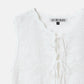 Jacquard Knit Vest w/Ribbon Tie Front