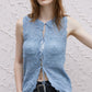Jacquard Knit Vest w/Ribbon Tie Front