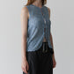 Jacquard Knit Vest w/Ribbon Tie Front