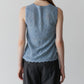 Jacquard Knit Vest w/Ribbon Tie Front