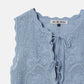 Jacquard Knit Vest w/Ribbon Tie Front