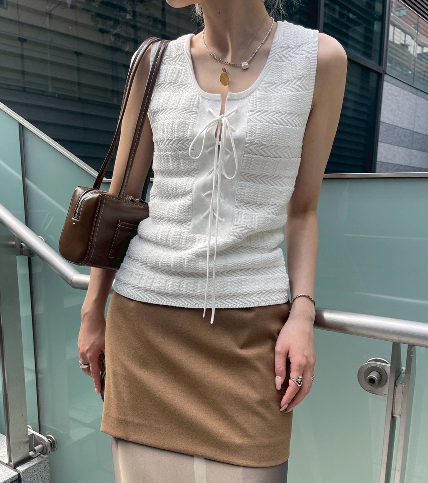 Knit Top w/Lace-Up Front