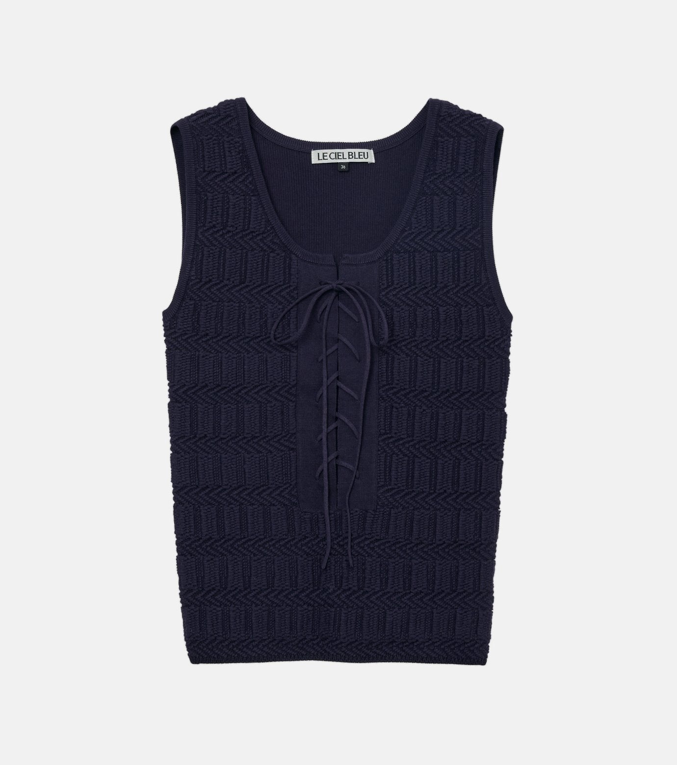 Knit Top w/Lace-Up Front