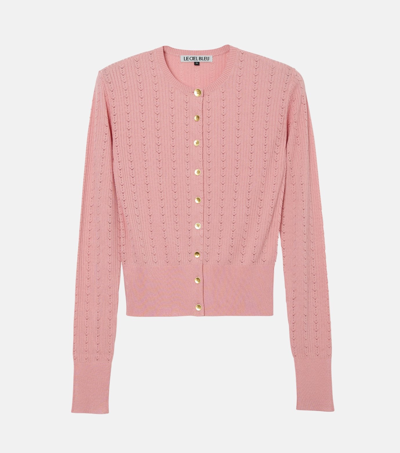 Ribbed Eyelet Cardigan