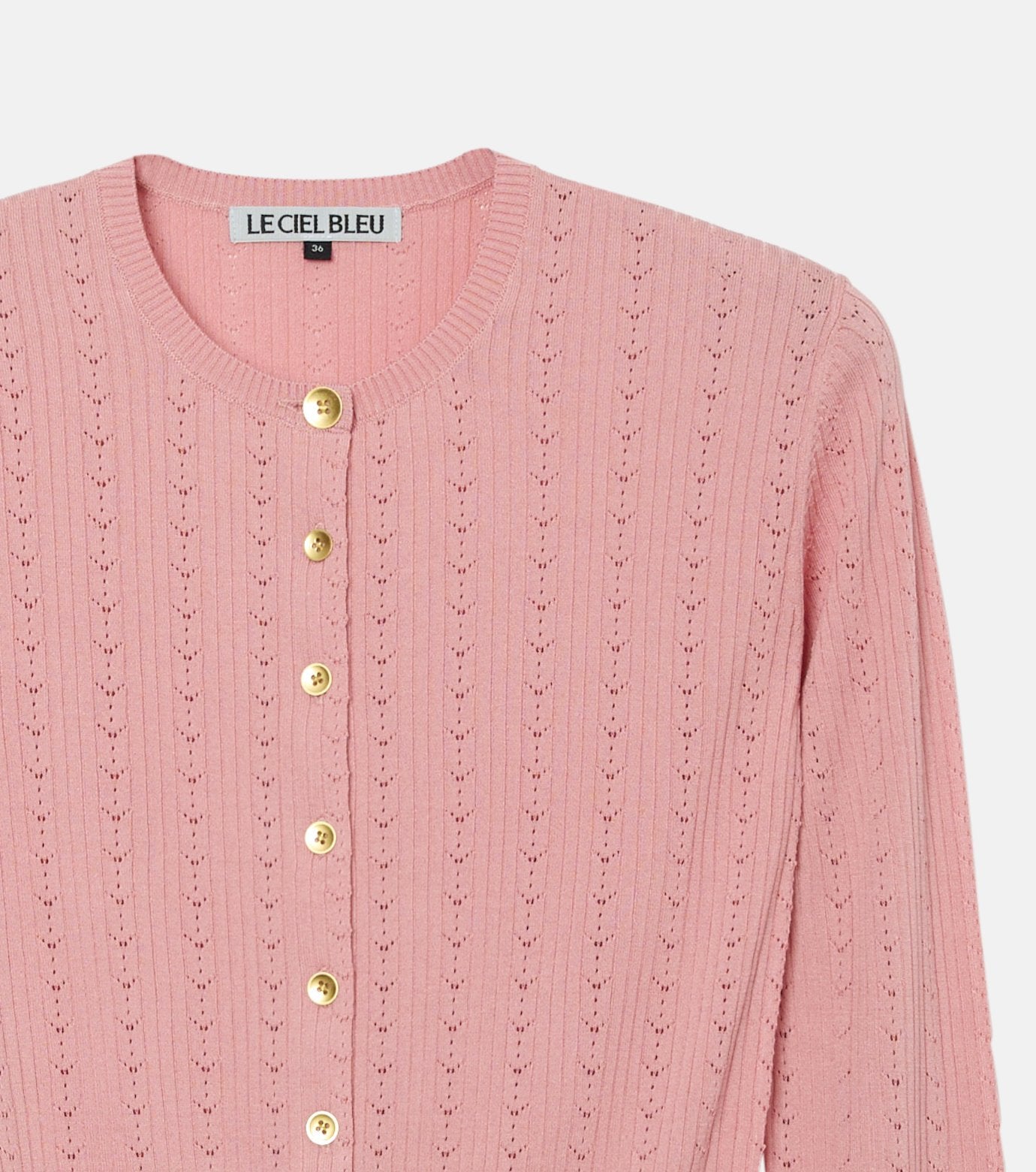 Ribbed Eyelet Cardigan