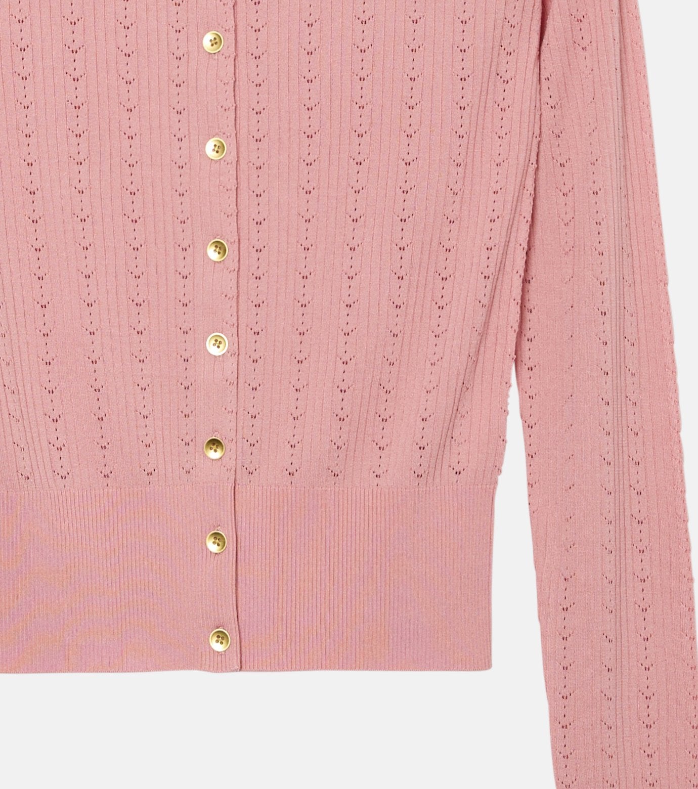 Ribbed Eyelet Cardigan