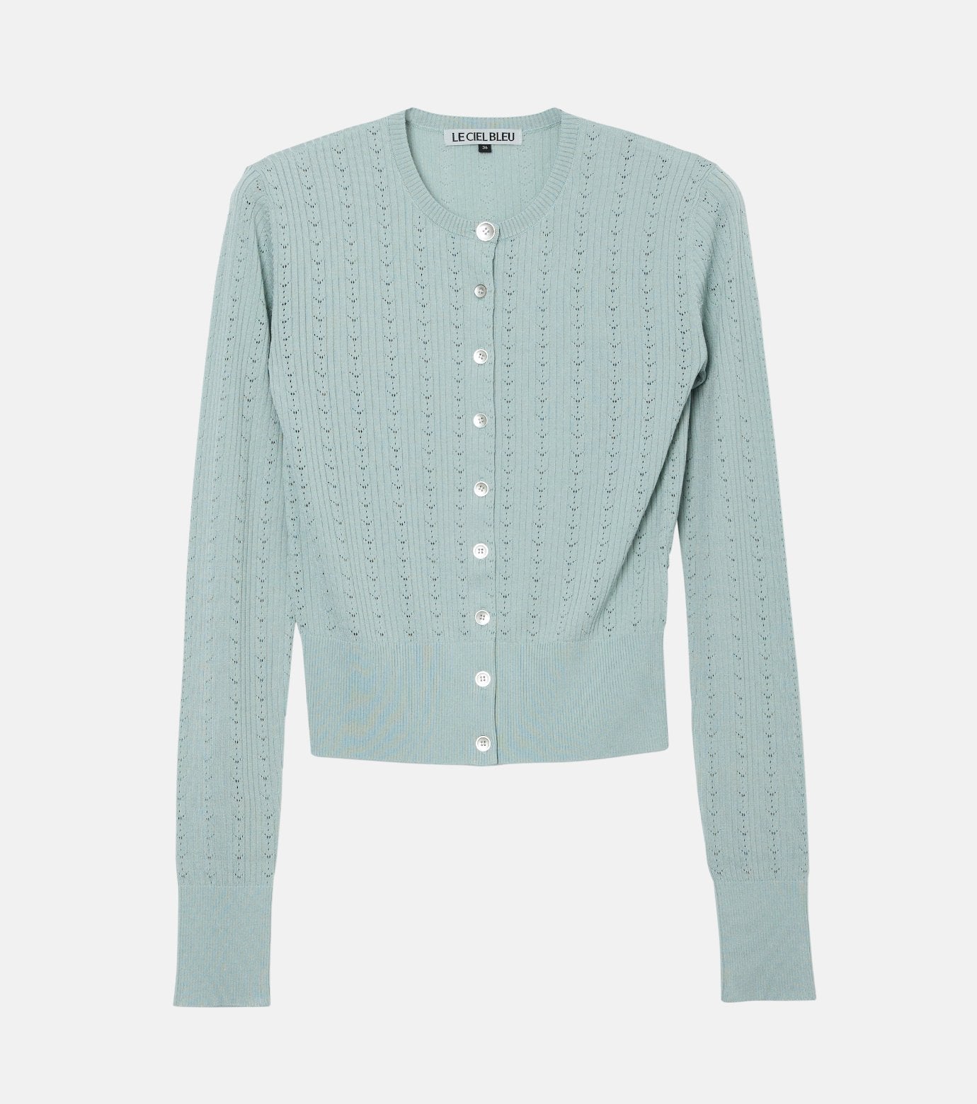 Ribbed Eyelet Cardigan