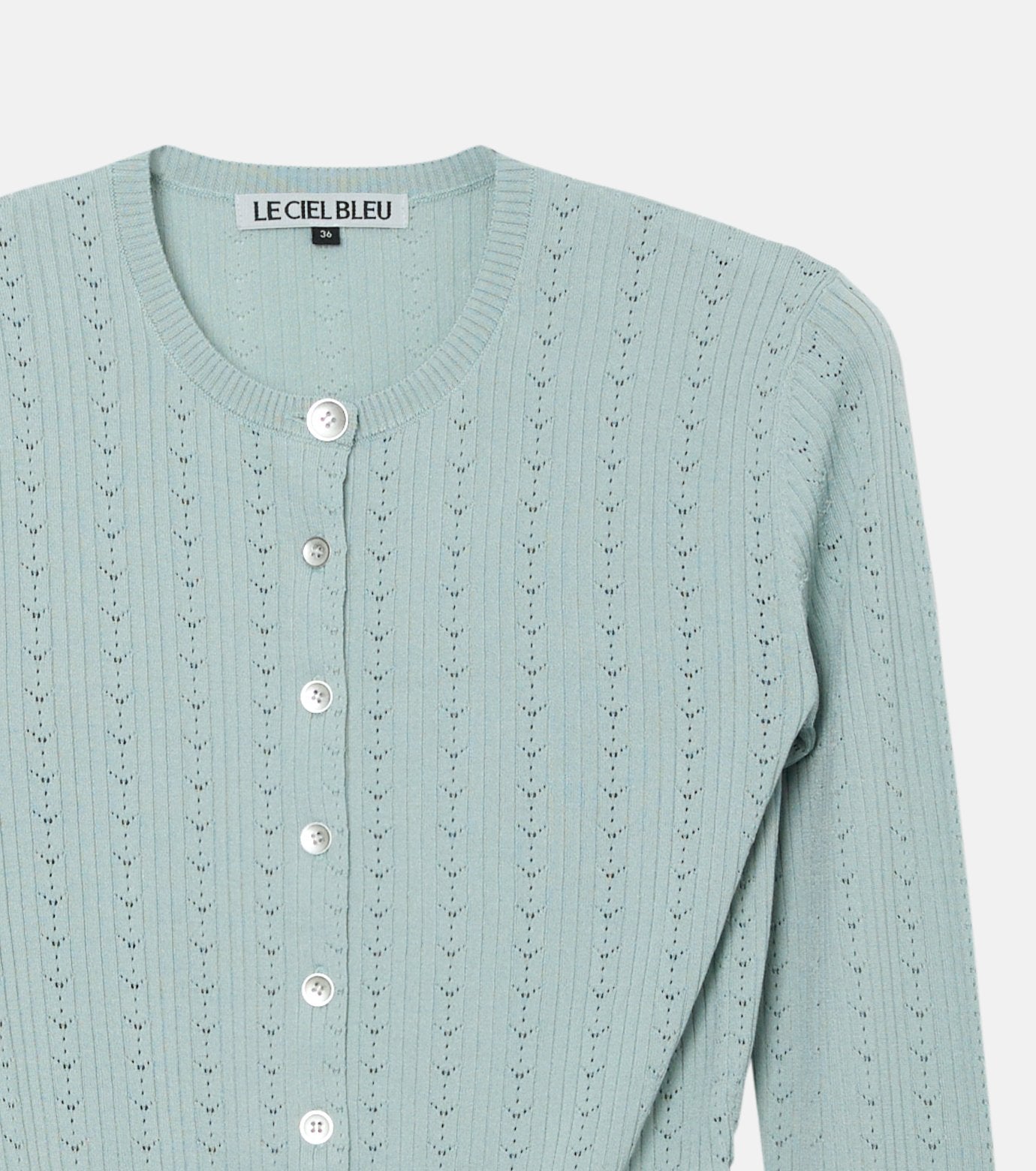 Ribbed Eyelet Cardigan
