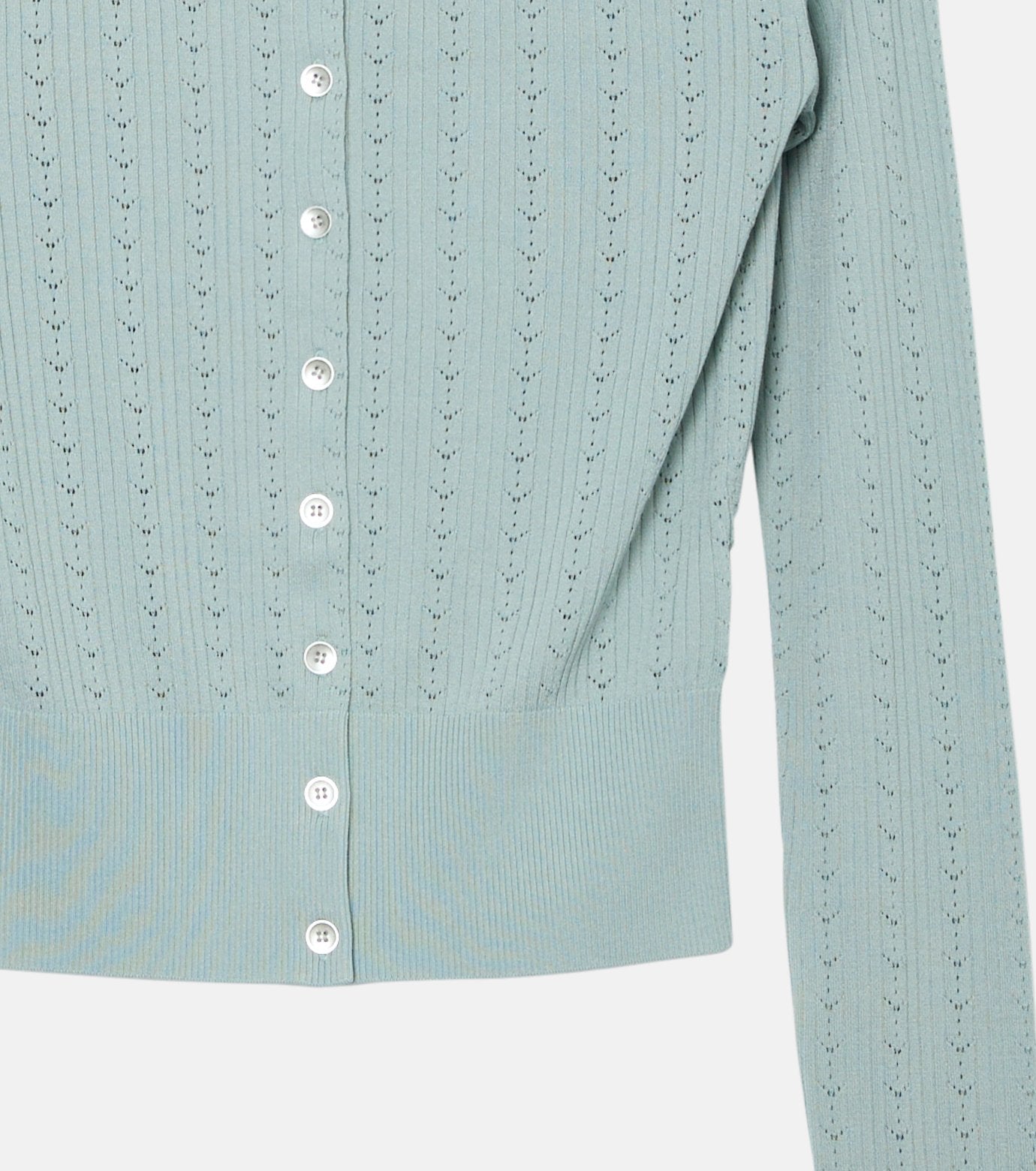 Ribbed Eyelet Cardigan