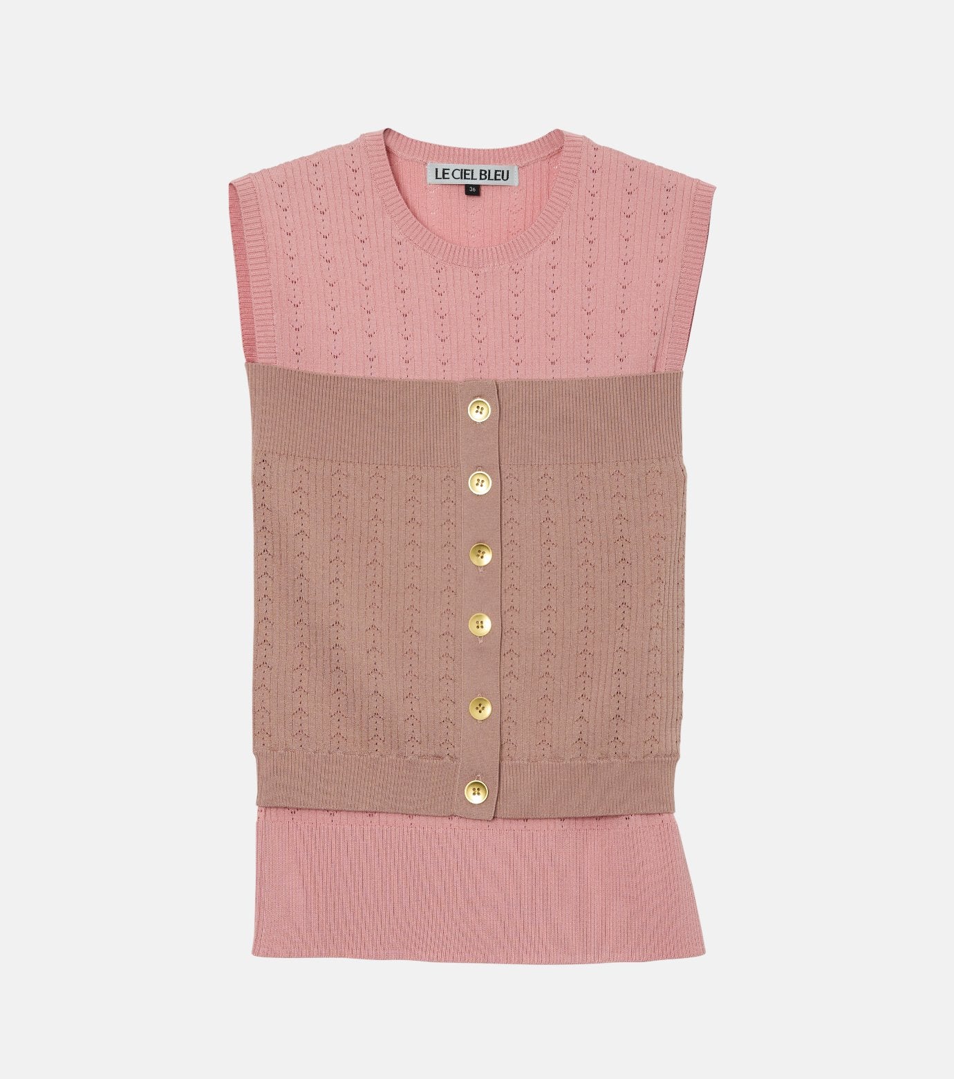 Ribbed Eyelet Sleeveless Top