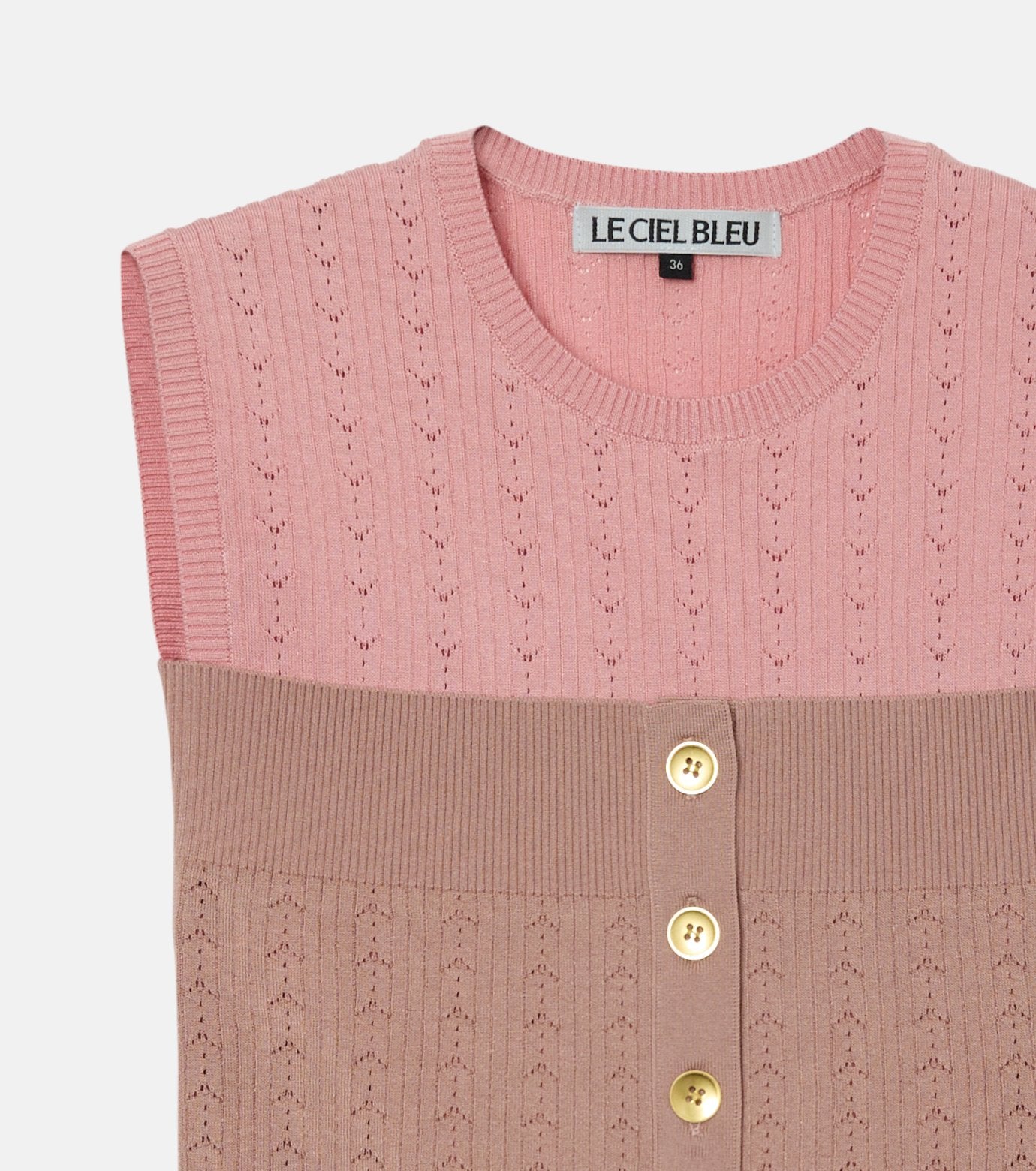 Ribbed Eyelet Sleeveless Top