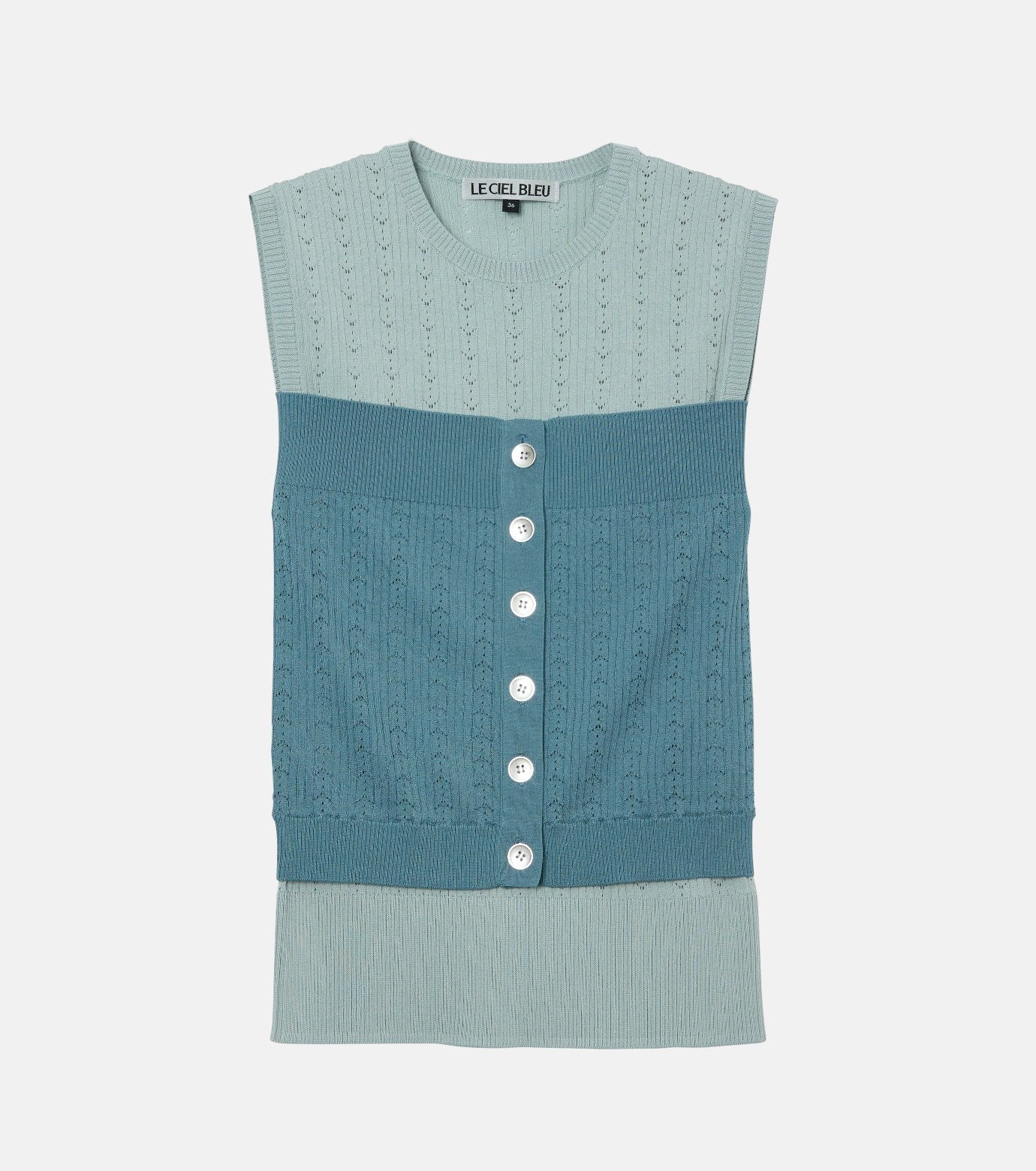 Ribbed Eyelet Sleeveless Top