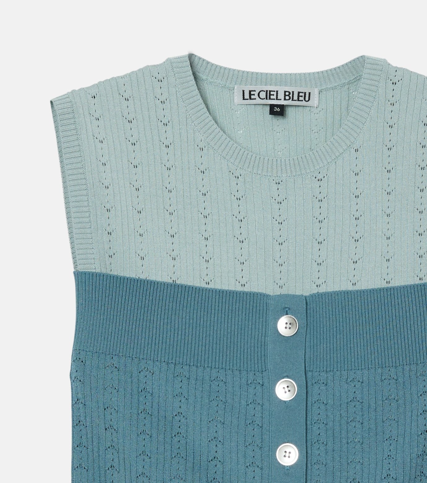 トップス LE CIEL BLEU Ribbed Eyelet SleevelessTop Ribbed Eyelet Sleeveless Top – RESTIR