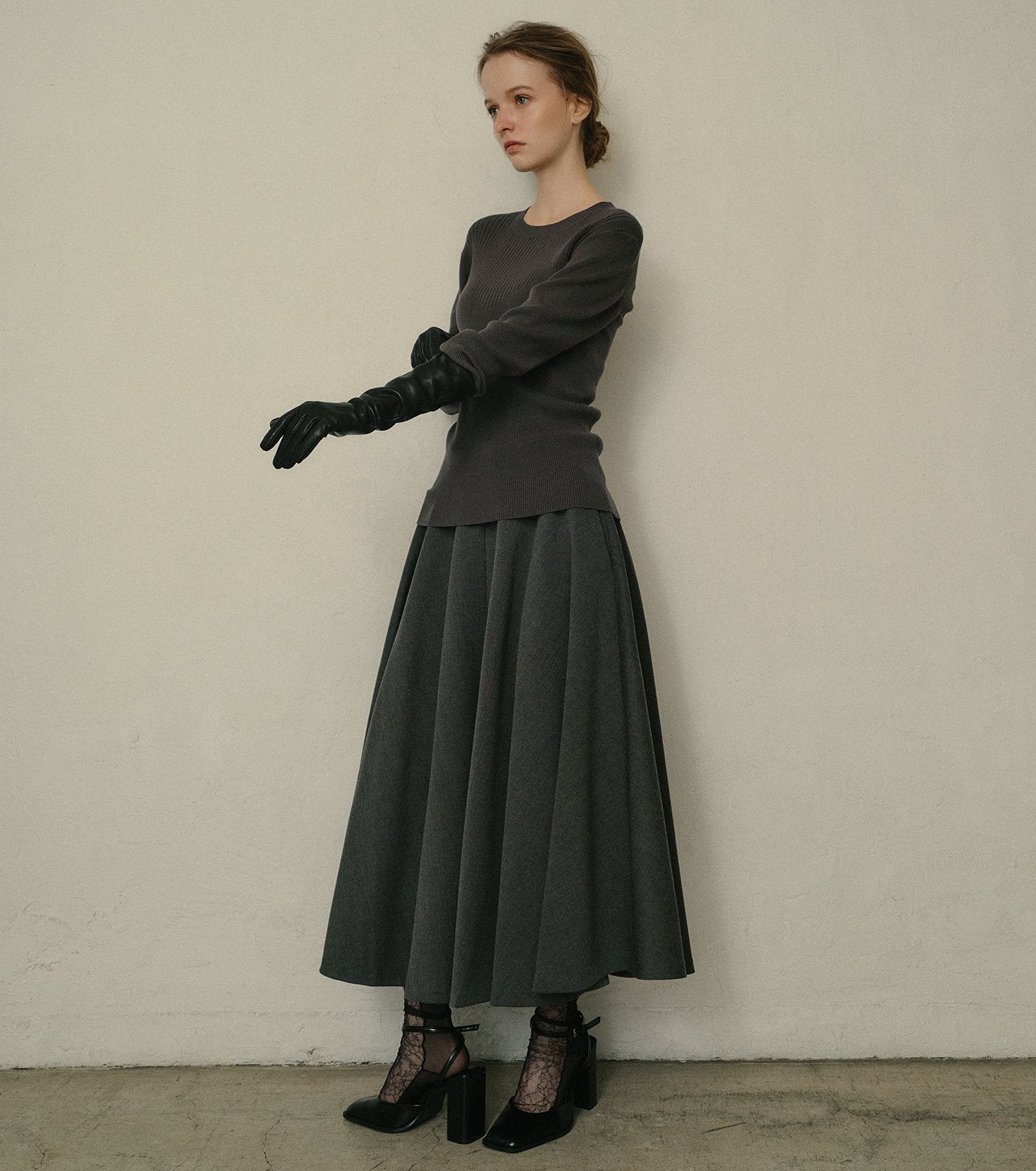 Two-Texture Ribbed Knit Top