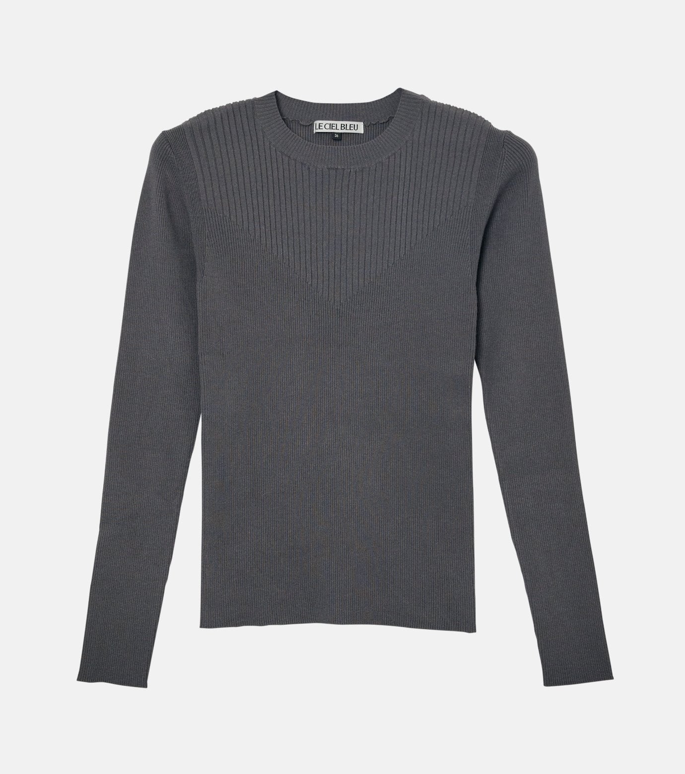 Two-Texture Ribbed Knit Top