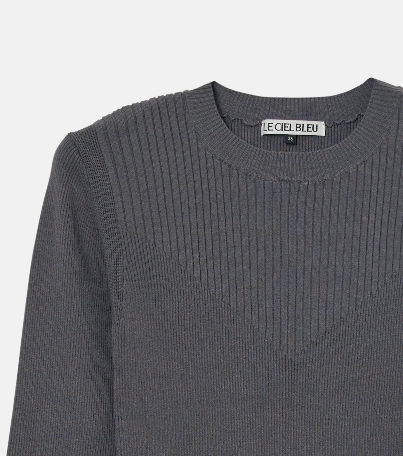 Two-Texture Ribbed Knit Top