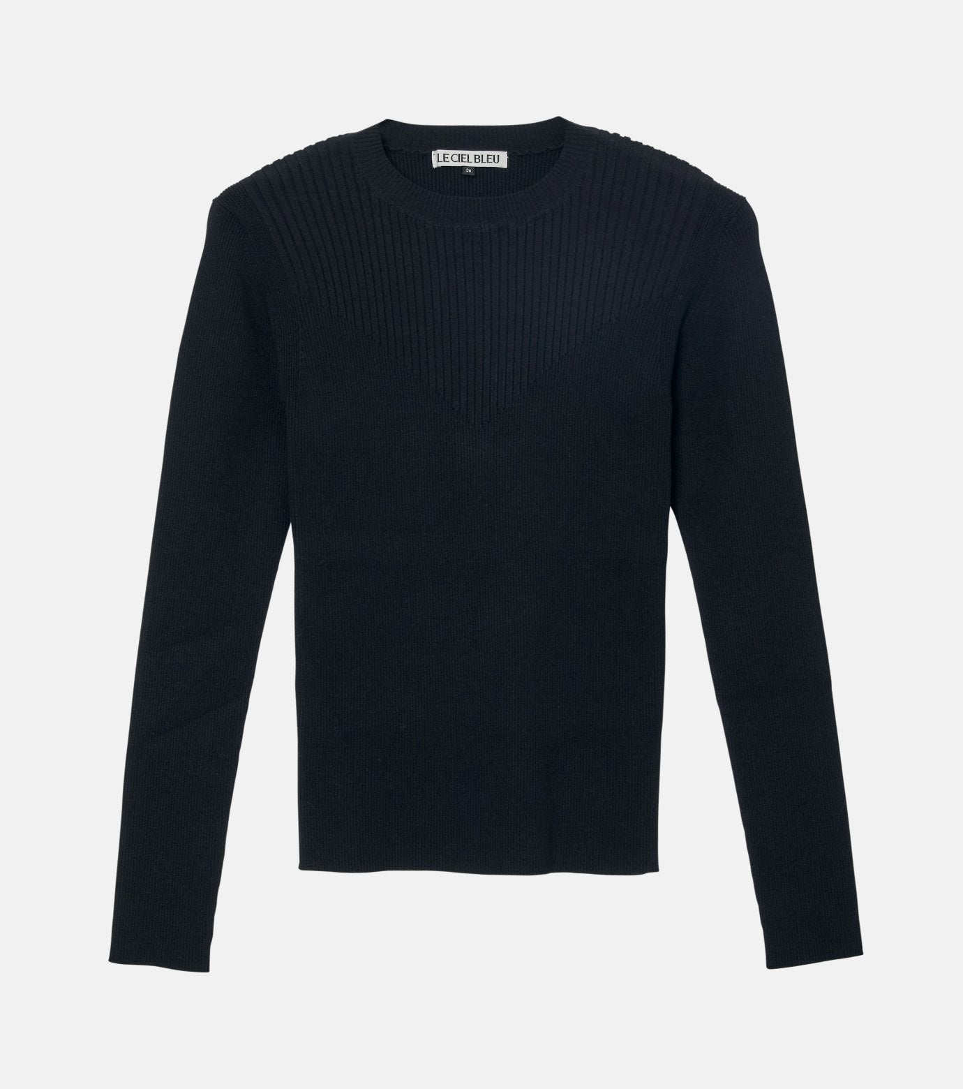 Two-Texture Ribbed Knit Top