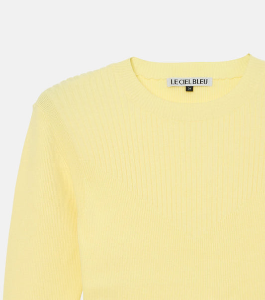Two-Texture Ribbed Knit Top