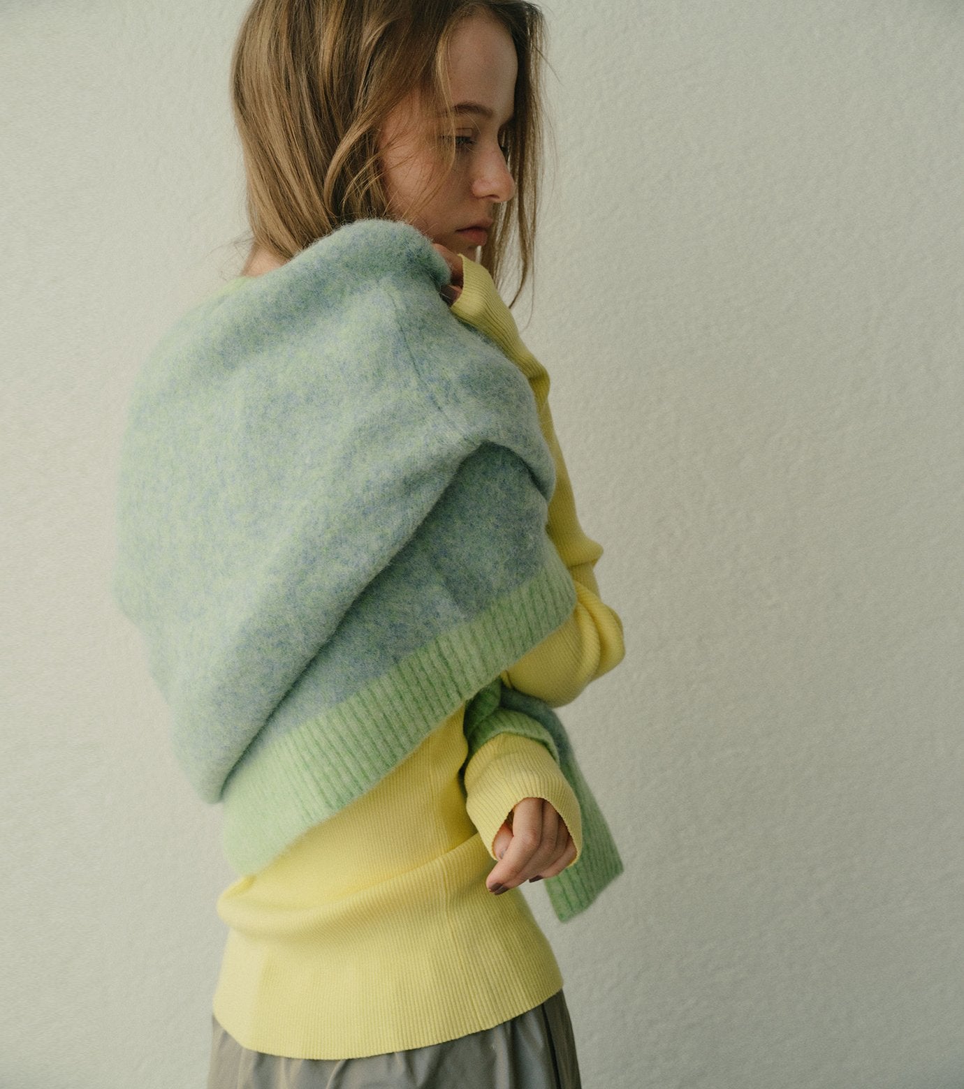 Two-Texture Ribbed Knit Top