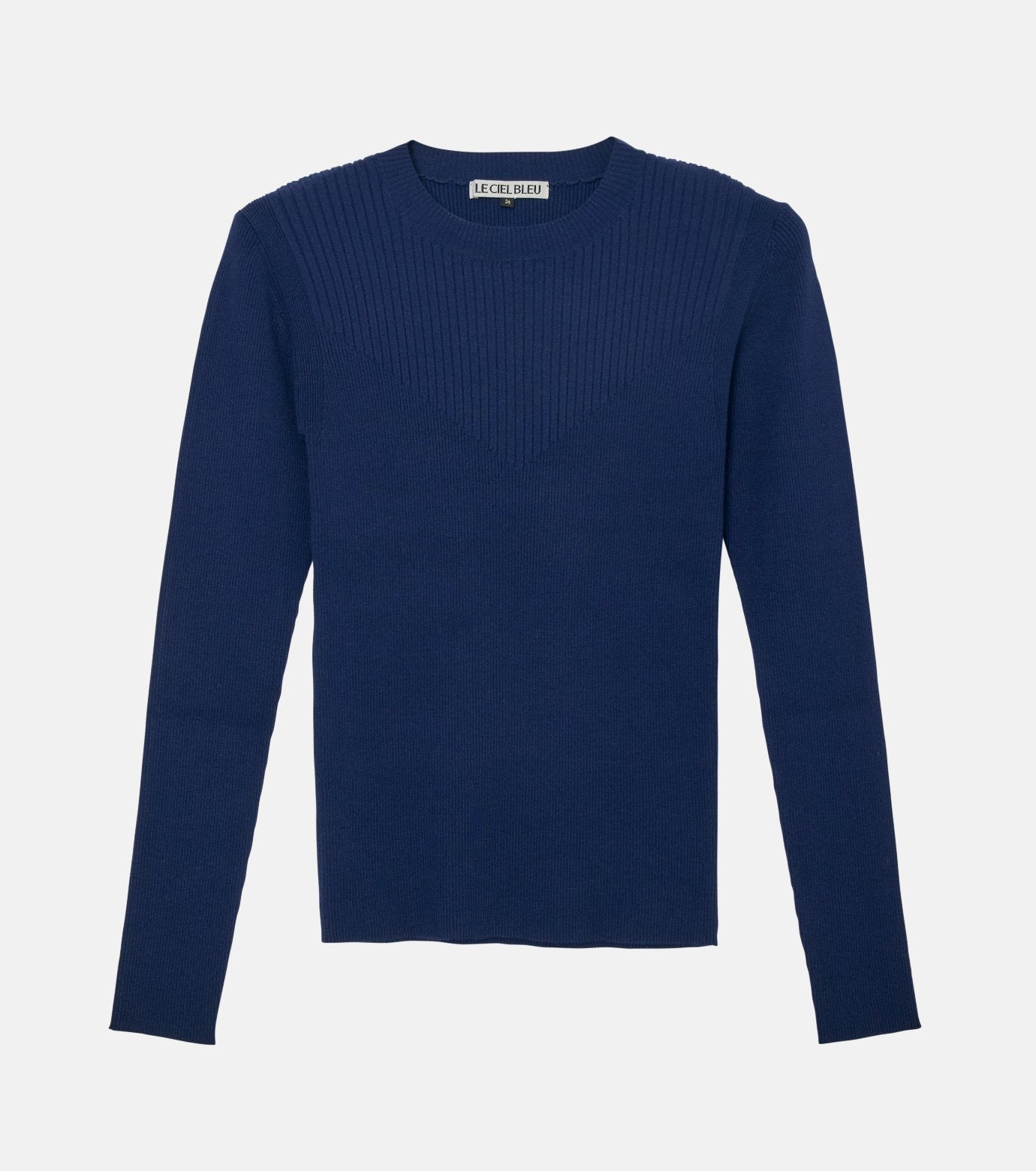 Two-Texture Ribbed Knit Top