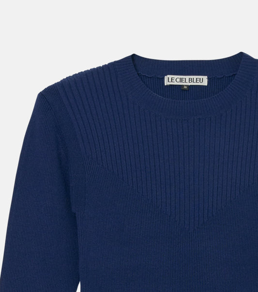 Two-Texture Ribbed Knit Top