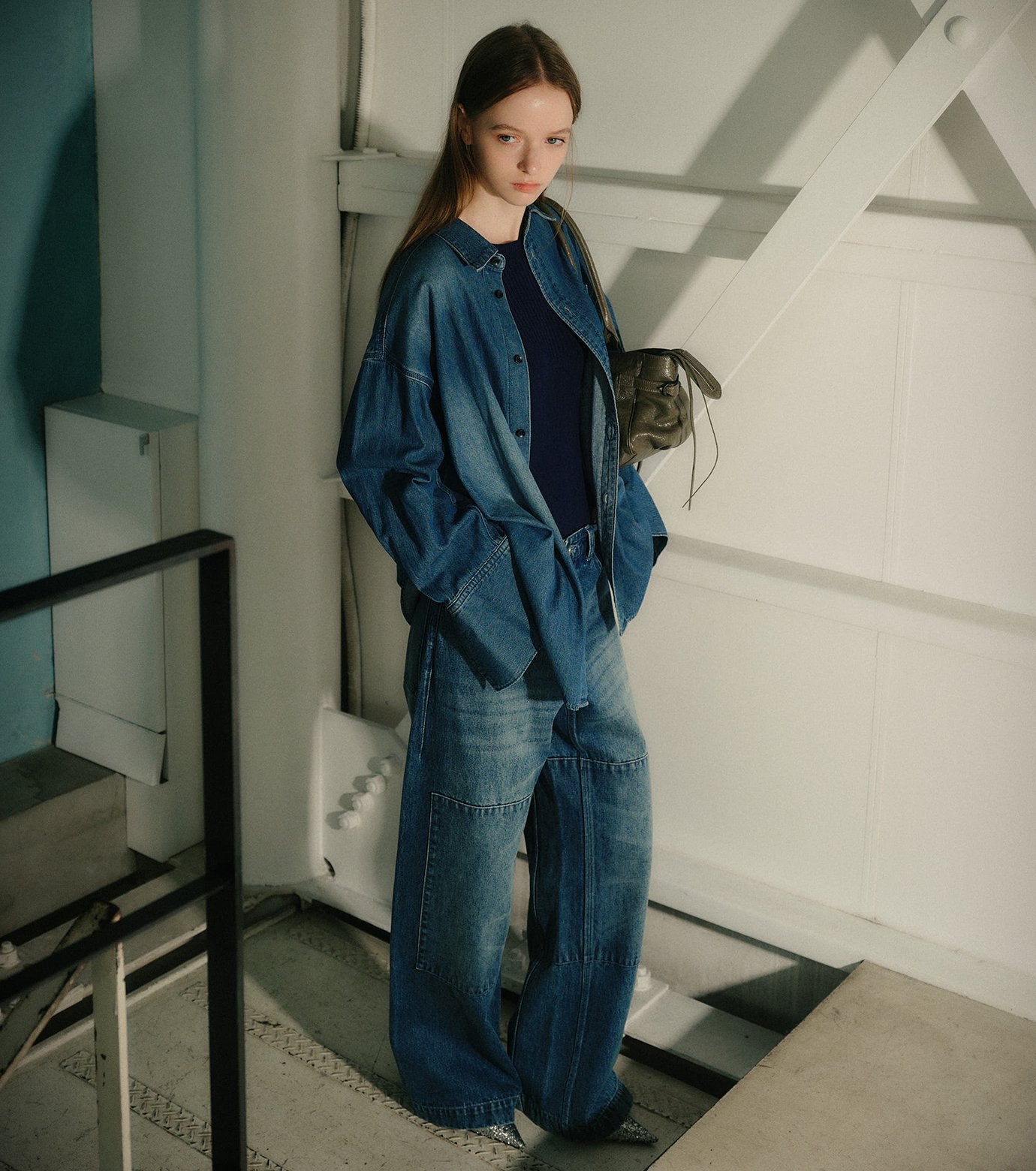 Two-Texture Ribbed Knit Top