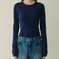 Two-Texture Ribbed Knit Top